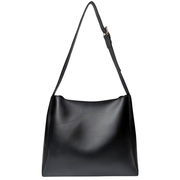 Luxury Women's Hobo Shoulder Bag, Faux Leather, Minimalist Design, Casual Fashion Handbag with Adjustable Strap