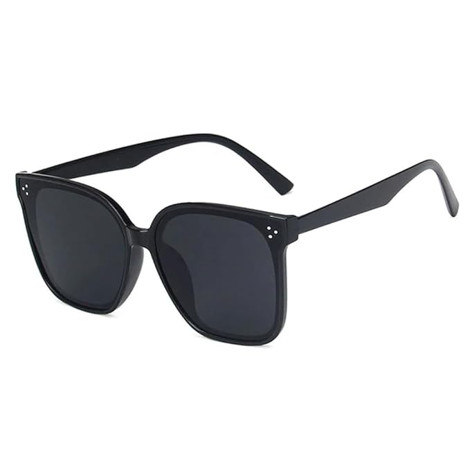 Oversized Square Sunglasses for Women and Men Thick Frame Black Fashion Shades With Uv Protection