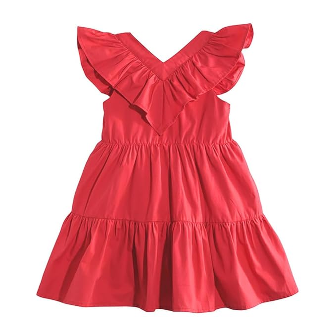 Mothercare Girls Pop Petals Sleeveless Dress - Red